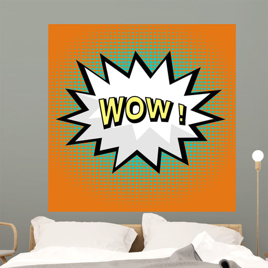 Wow! comic speech bubble in pop art style Wall Mural