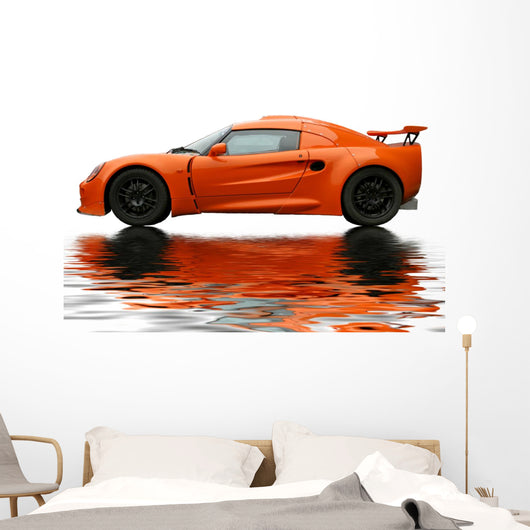 Orange Reflecting Sportcar
