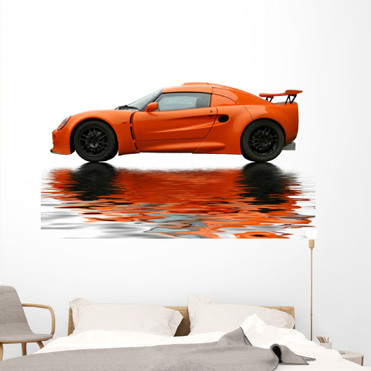 Orange Reflecting Sportcar