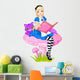Alice Holding Book Wall Mural