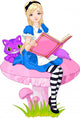 Alice Holding Book Wall Mural