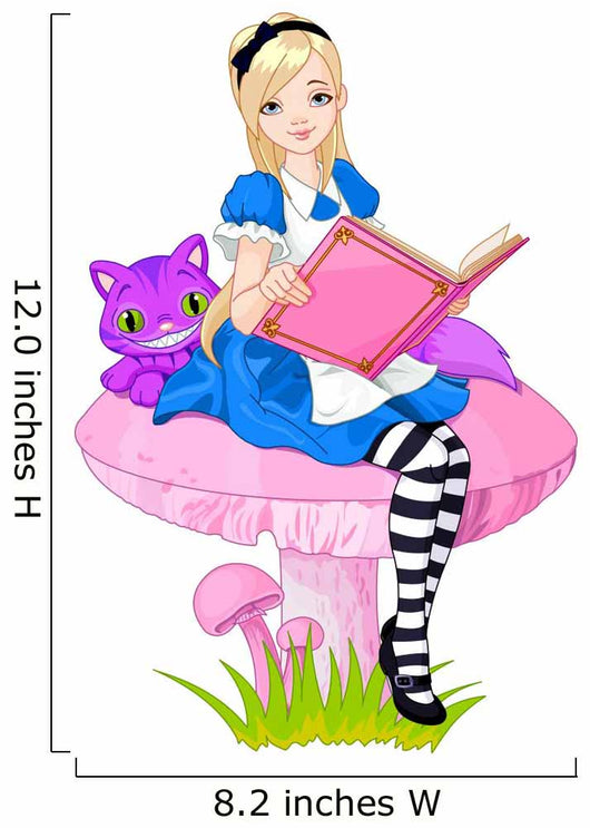 Alice Holding Book Wall Mural