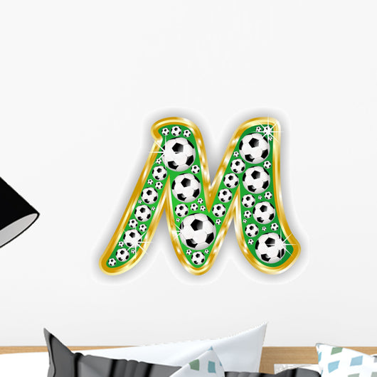 M - soccer Letter Wall Decal