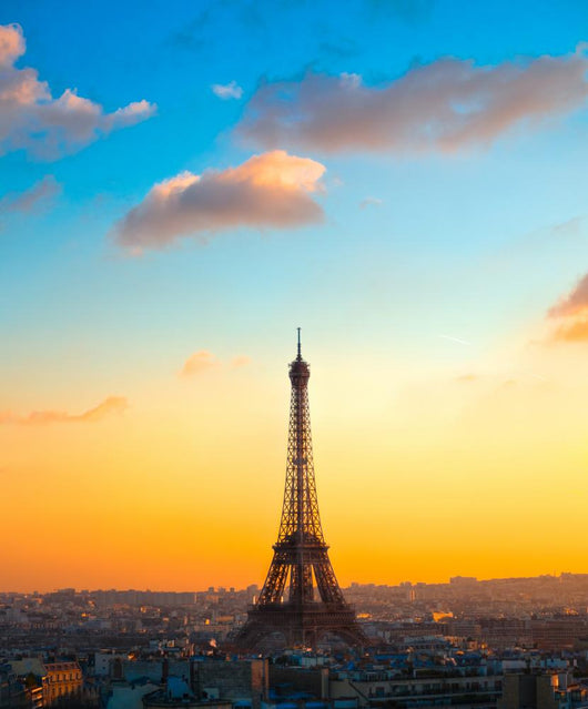 Eiffel tower at sunrise, Paris. Wall Mural
