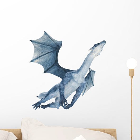 Blue Dragon Flying Out Wall Decal