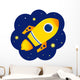 Cartoon Stylized Rocket Space