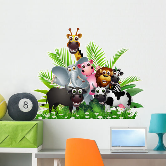 funny animal cartoon Wall Decal