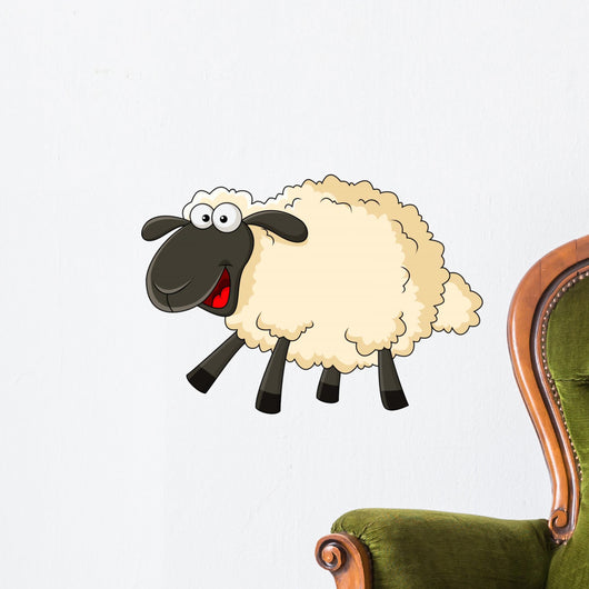 Cute sheep cartoon Wall Decal