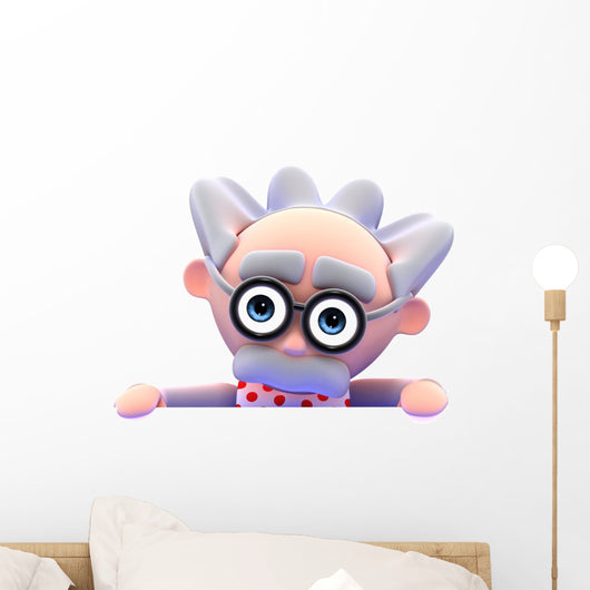Scientist Looks over Blank Wall Decal