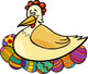 Hen Hatching Easter Eggs Cartoon Illustration Wall Decal