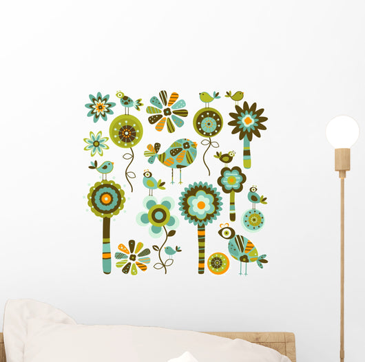 Whimsy Flowers Birds