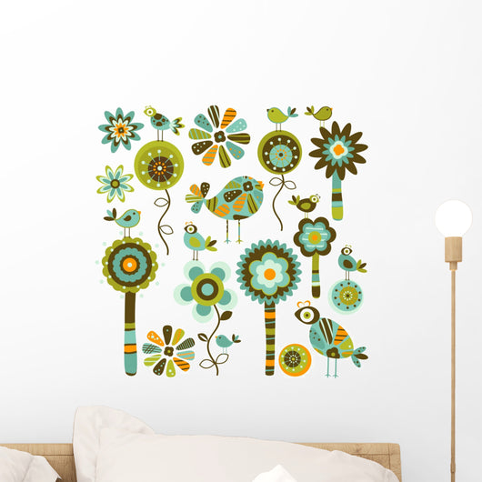 Whimsy Flowers Birds