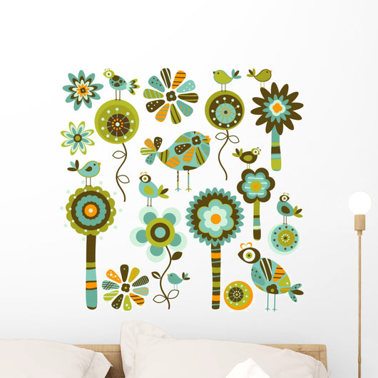 Whimsy Flowers Birds