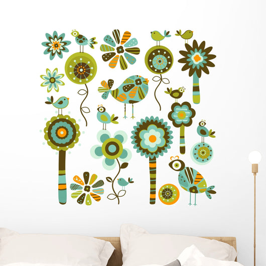 Whimsy Flowers Birds