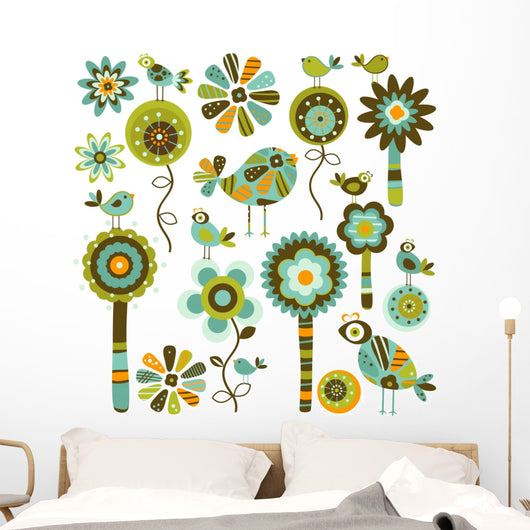 Whimsy Flowers Birds