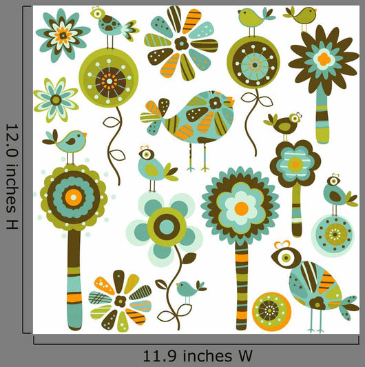 Whimsy Flowers Birds