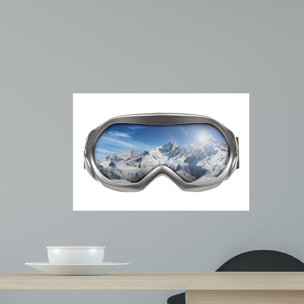 ski goggles reflection Ski Goggles with Reflection Wall Decal – Wallmonkeys