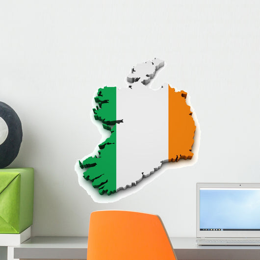 Ireland Flag Map Shape