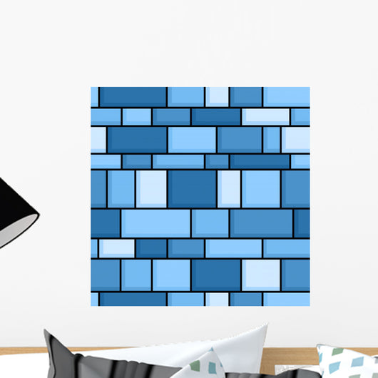 Abstract Icy Blue Seamless Wall Decal