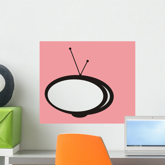 Abstract isolated retro tv graphic Wall Mural
