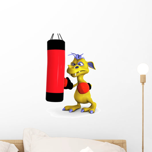 Cute Cartoon Monster Punching