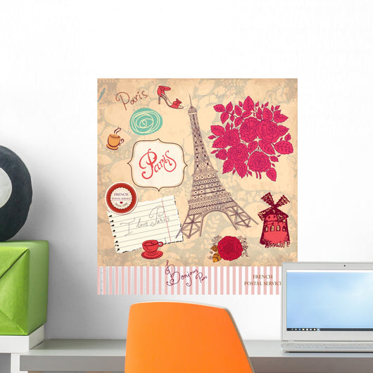 Postcard Paris Symbols