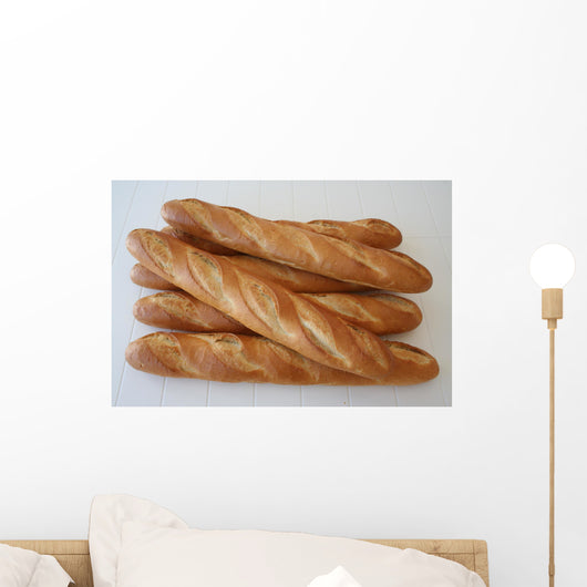 Several baguettes direct from the bakery Wall Mural