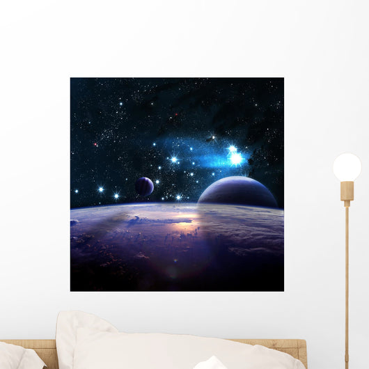 Planets over Nebulae Space