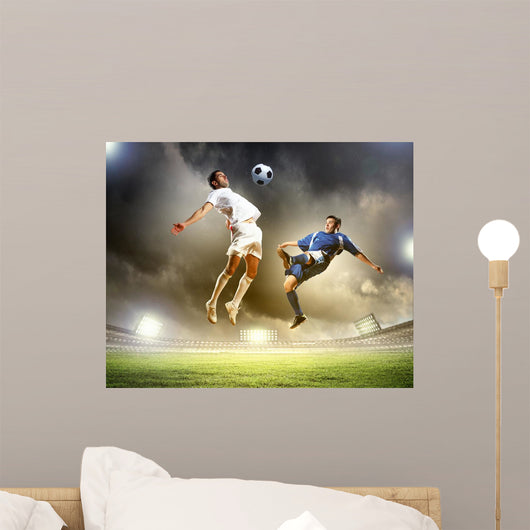 Two Football Players Striking