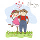 Monkeys Couple Love Wall Mural
