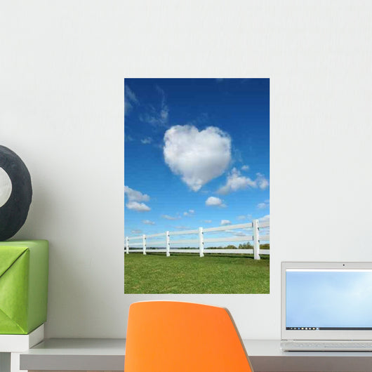 Fence and Heart Wall Decal