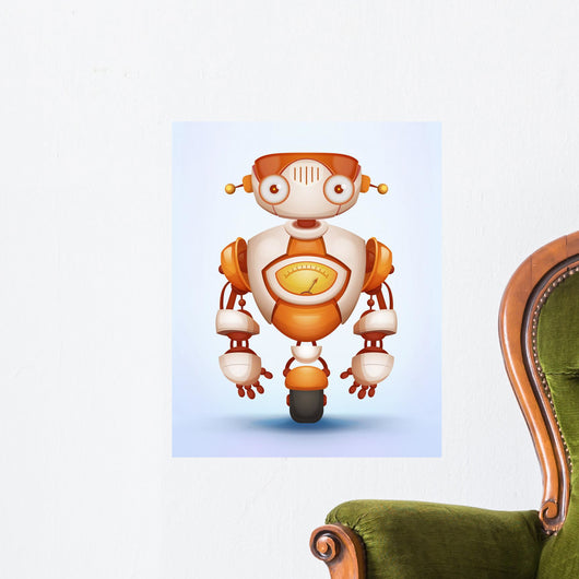 Cute Robot Wall Mural