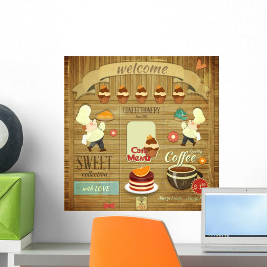 Cafe Confectionery Menu Retro