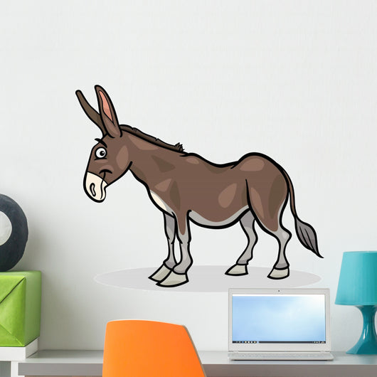 donkey farm animal cartoon illustration Wall Decal