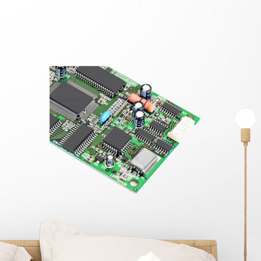 Green Computer Circuit Board Wall Decal