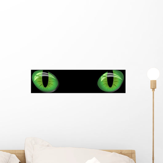 Dangerous Green Eyes Black Wall Decal