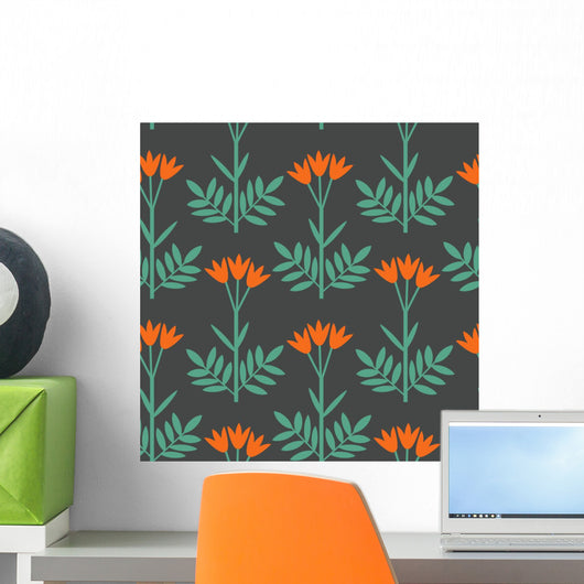Seamless Abstract Floral Pattern Wall Decal