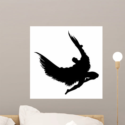 Angel Silhouette Flying Vector Wall Mural