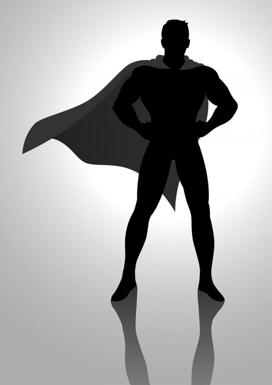 Silhouette Illustration Superhero Posing