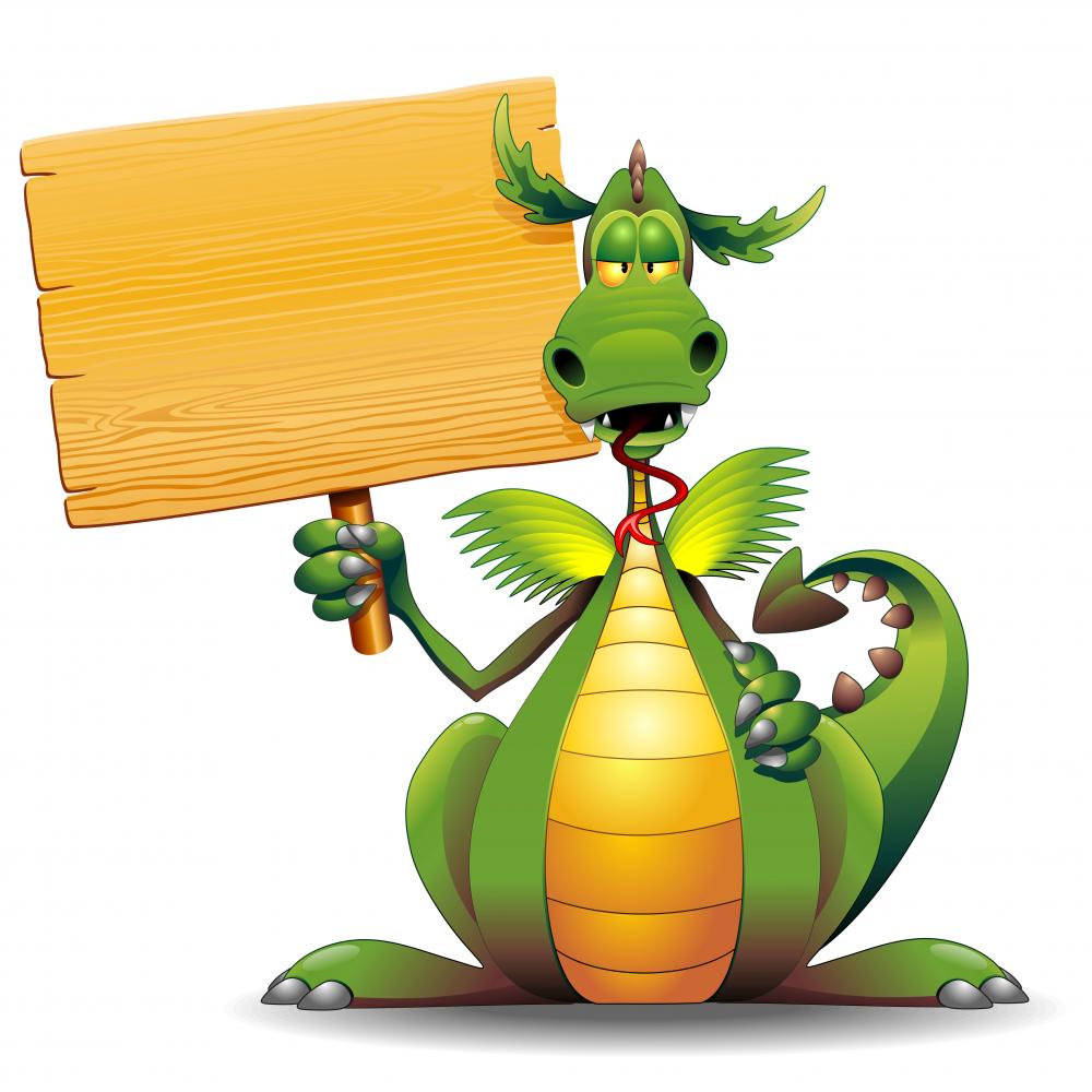 Dragon Cartoon with Wooden – Wallmonkeys
