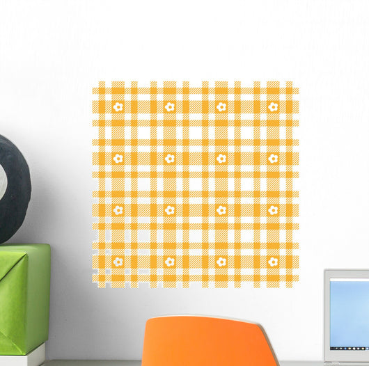 Flowers Karo Tablecloths Pattern Wall Decal