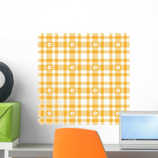 Flowers Karo Tablecloths Pattern Wall Decal