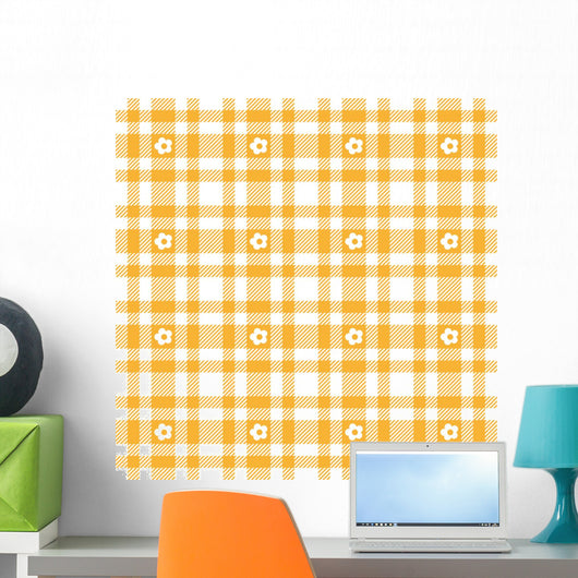 Flowers Karo Tablecloths Pattern Wall Decal