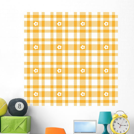 Flowers Karo Tablecloths Pattern Wall Decal