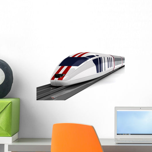 high-speed train on a white background Wall Decal