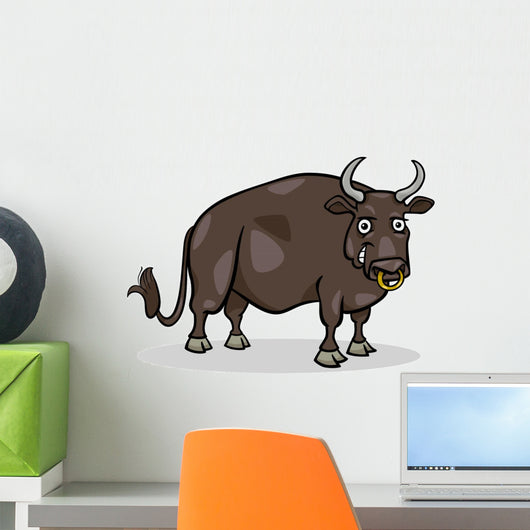 Bull Farm Animal Cartoon Illustration Wall Decal