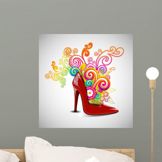 Happy Women's Day greeting card or background with a red ladies Wall Decal