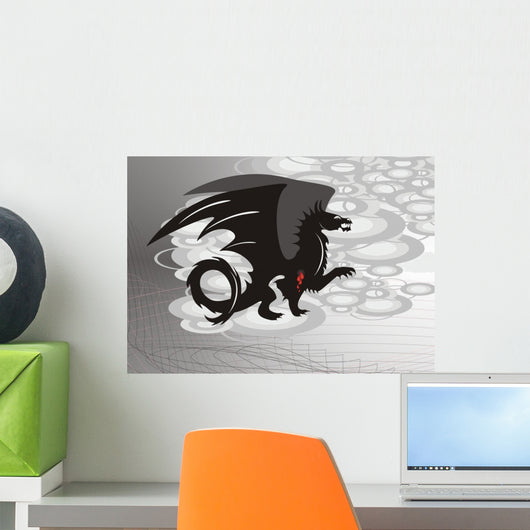 Black Dragon with Blood Wall Mural