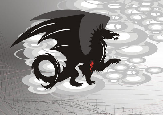 Black Dragon with Blood Wall Mural