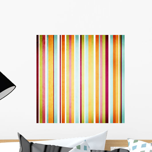 Retro Stripe Pattern with Wall Decal